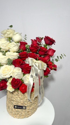 سبد حصیری سایه روشن