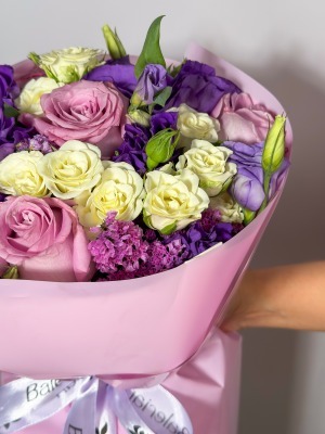 دسته گل گرد حریر یاس