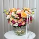 تنگ شیشه‌ای یک طرفه رز و لیسیانتوس ارغوانی