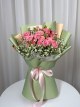 دسته گل رز مینیاتوری صورتی نسترن