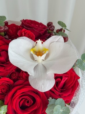 دسته گل رز و ارکیده روژا